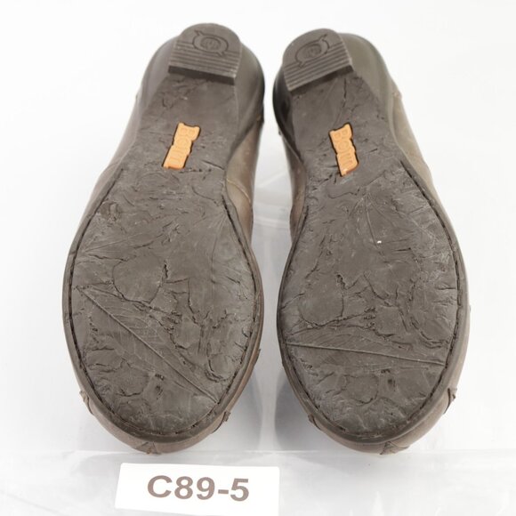 Born Womens Charolette Flats Size 8 Gray Leather Slip On Shoe Flower Embroidered - Picture 8 of 12